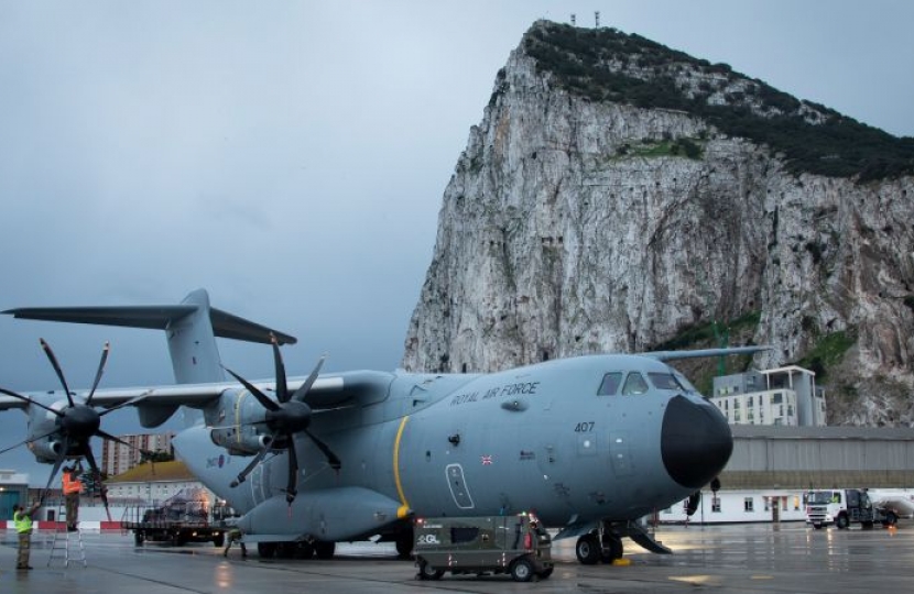 RAF A400 Delivering COVID19 Vaccine Gibraltar 090121 CREDIT MOD